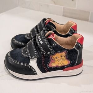 Geox Kids' Disney Black and Red Shoes with Lion King Simba Design